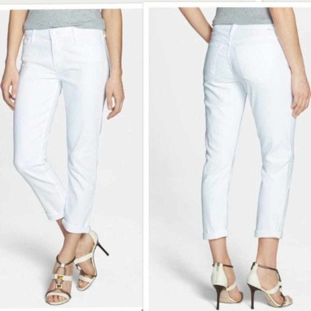 MOTHER White Boyfriend Jeans Relaxed Fit